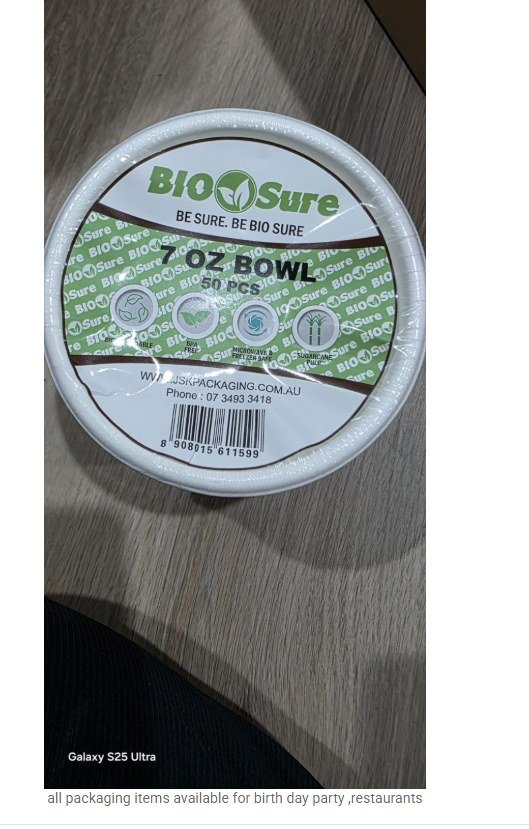 Top view of BioSure 12 oz bowl pack