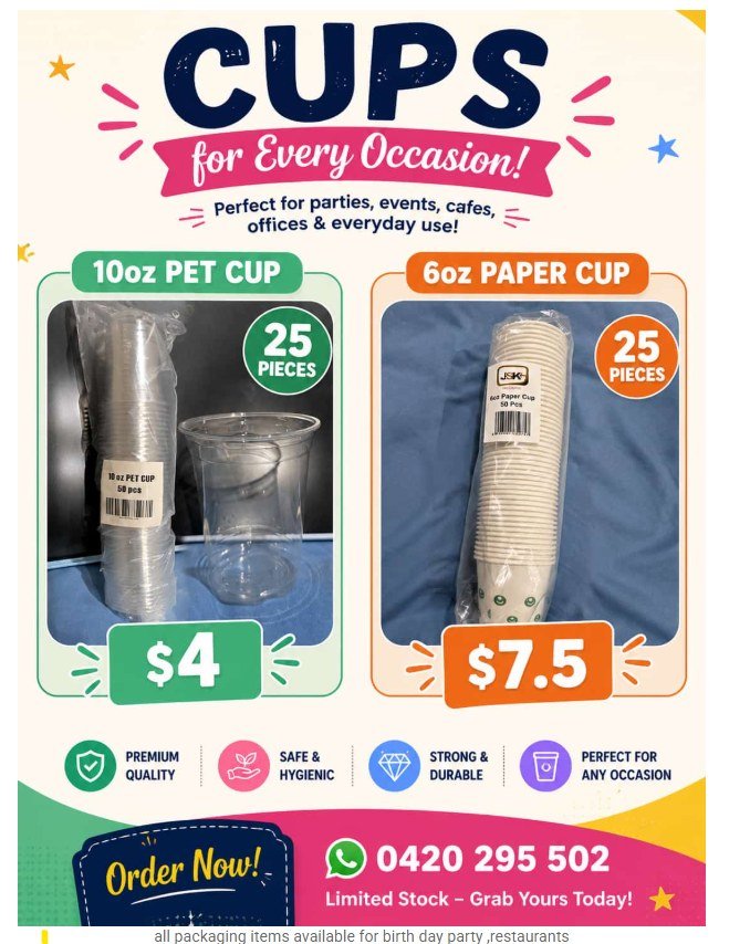 10 oz PET Cup – 25 pcs