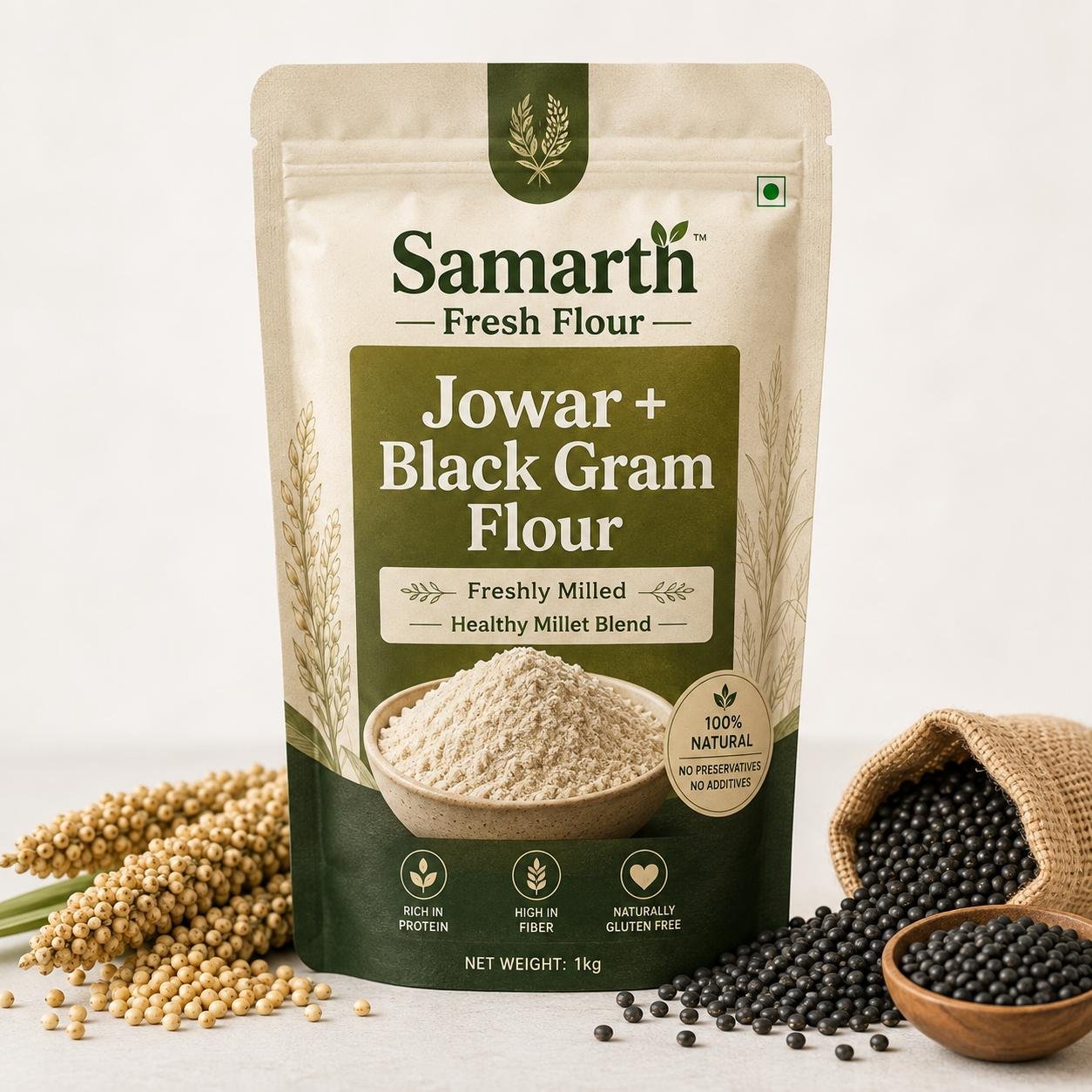 Jowar+ black urid dal flour