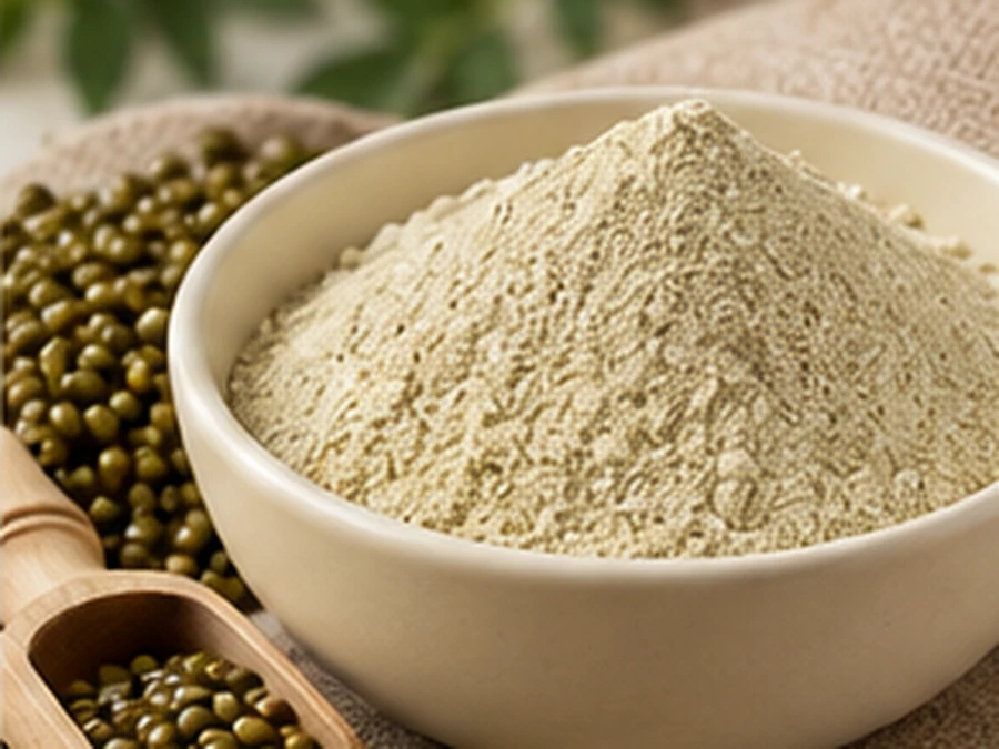 Roasted green moong dal flour